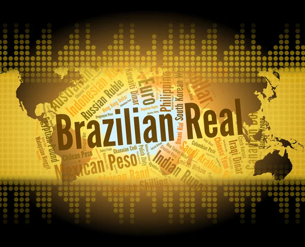 Brazilian Real Represents Currency Exchange And Broker — Stock Photo, Image