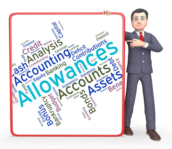 Allowances Word Shows Text Words And Perks — Stock Photo, Image