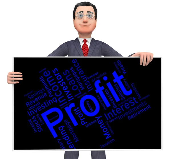 Profitwort bedeutet profitable Investition und Gewinne — Stockfoto