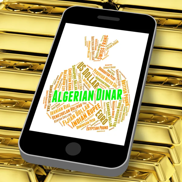 Алжирский динар указывает на всемирную торговлю и брокера — стоковое фото