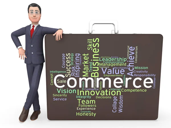 Commerce Words Represents Sell Trade and E-Commerce — стоковое фото