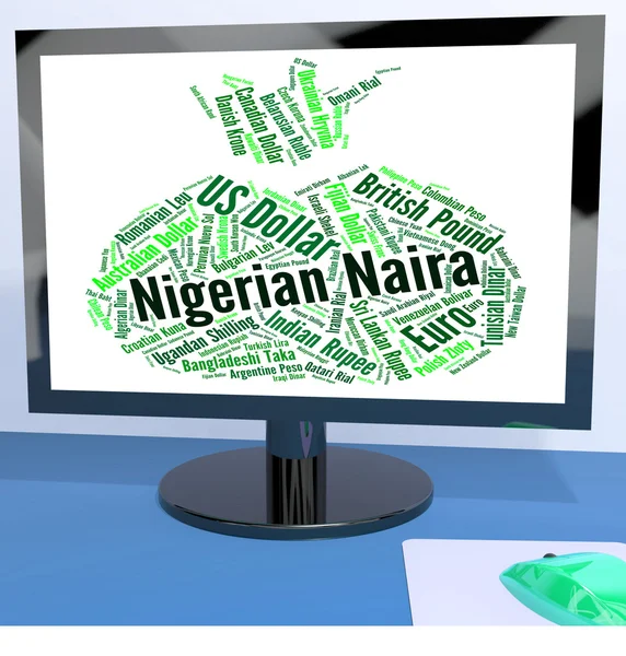Nigerian Naira Means Forex Trading And Coin — Stock Photo, Image