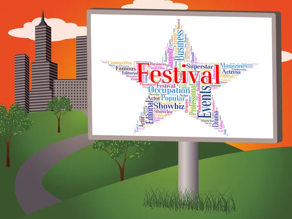 Festival Star betyder festligheter fest och festlig — Stockfoto