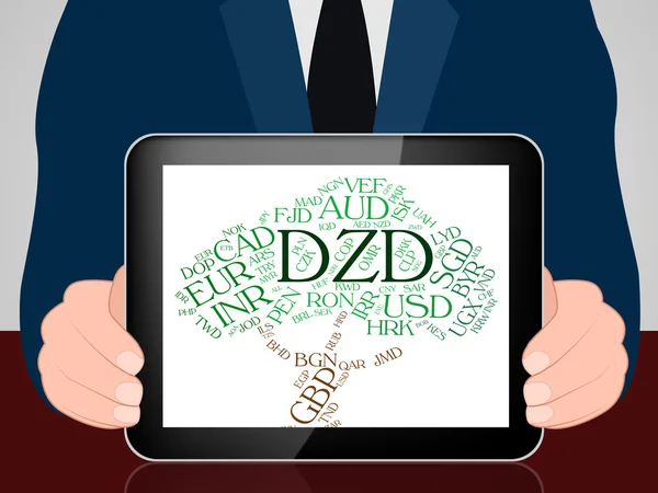 Dzd Currency Means Foreign Exchange And Algerian — Stock Photo, Image