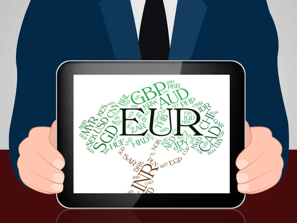 Euro-Währung repräsentiert Wechselkurs und Münze — Stockfoto