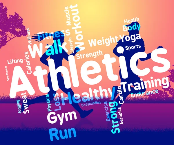 Atlétika Word megmutatja dolgoznak ki és a testmozgás — Stock Fotó
