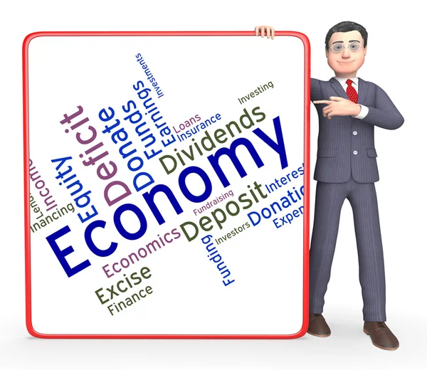 Economy Word Means Micro Economics And Economical — Stock Photo, Image