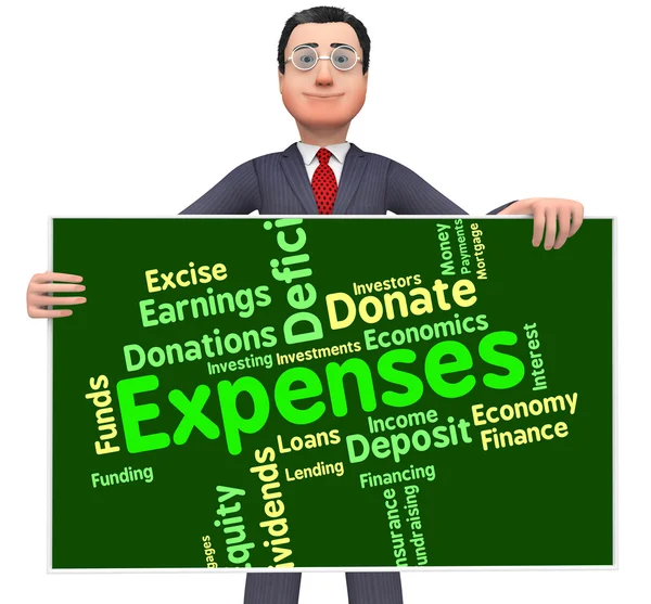 Expenses Word Represents Finances Outlays And Costs — Stock Photo, Image