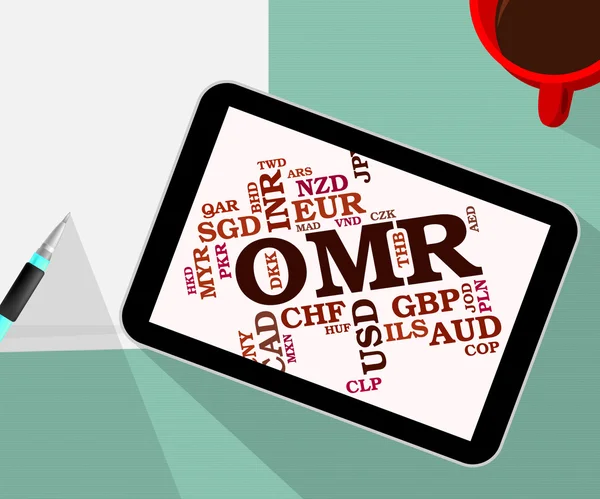 OMR valuta geeft aan Oman Rials en valuta 's — Stockfoto