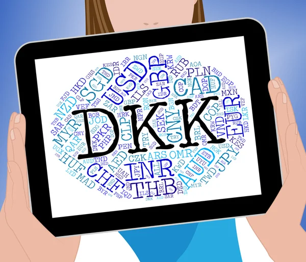 Walucie DKK wskazuje walutowych i dania — Zdjęcie stockowe