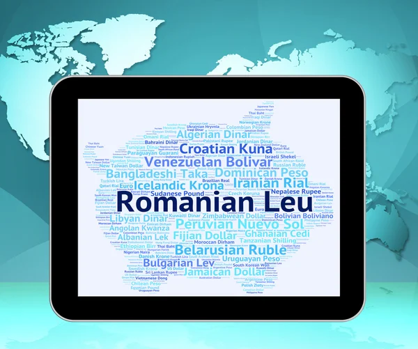 Leu romeno Representa moeda estrangeira e notas — Fotografia de Stock