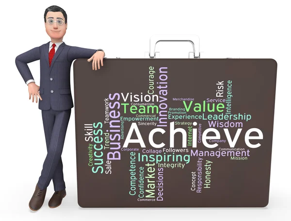 Achieve Words Means Succeed Wordcloud And Text — Stock Photo, Image