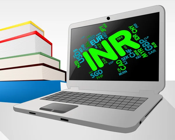 Inr 货币表示印度卢比和经纪人 — 图库照片