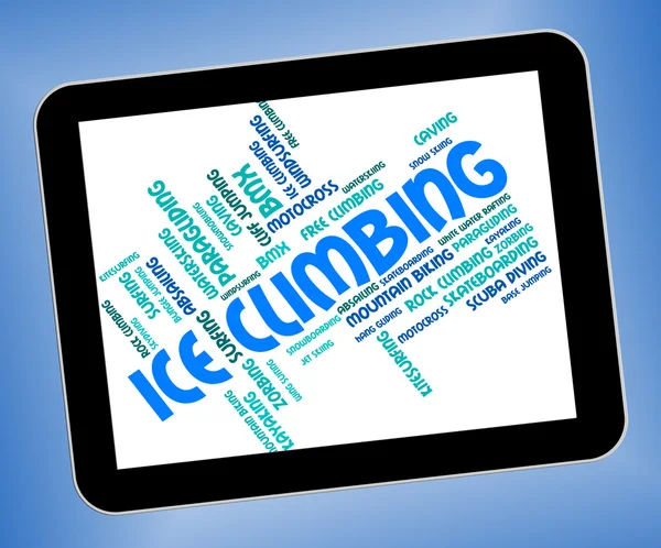 テキストの単語、Wordcloud を表すアイス クライミング — ストック写真