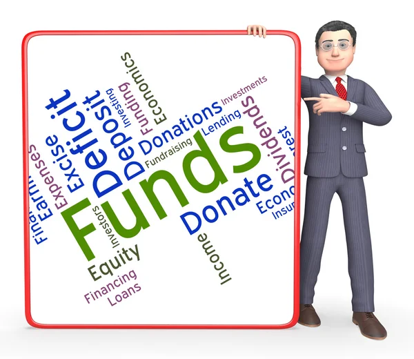 Funds Word Represents Shares Text And Financial — Stock Photo, Image