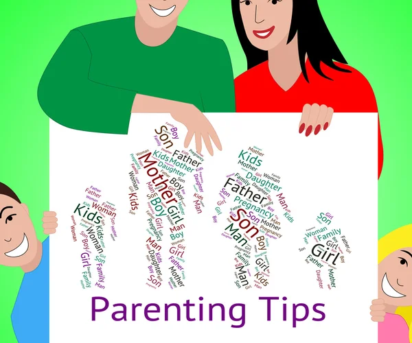 Suggerimenti per i genitori Rappresenta madre e bambino e assistenza — Foto Stock