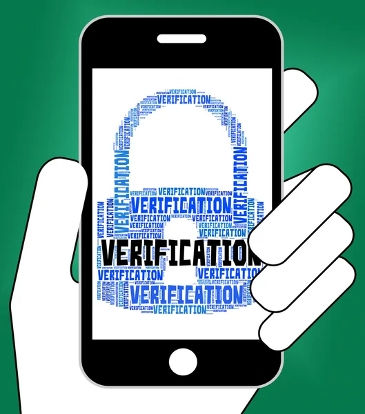 Verificatie Lock toont authenticiteit gegarandeerd en gecertificeerd — Stockfoto