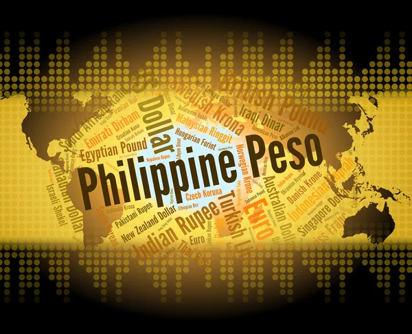 Philippine Peso Means Exchange Rate And Banknote — Stock Photo, Image