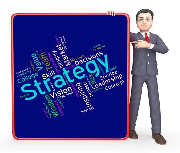 Strategie woorden Shows strategische Planning en tactiek — Stockfoto