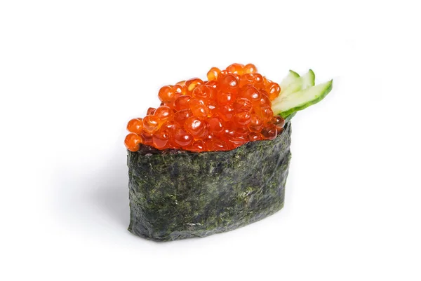 Tobiko Gunkan com caviar de salmão — Fotografia de Stock