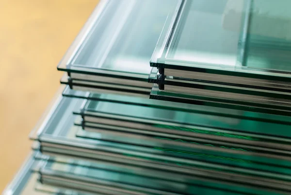 Sheets of Tempered Window Glass — Stock Photo, Image