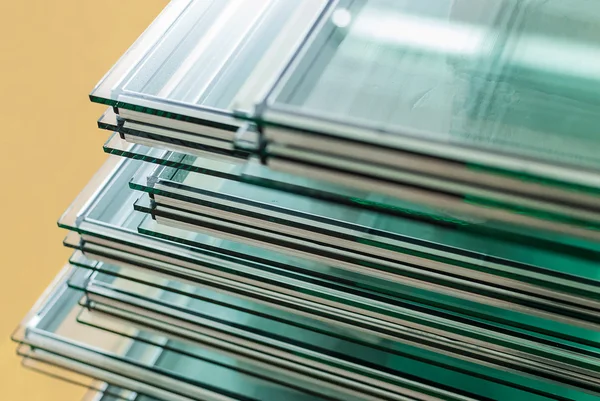 Sheets of Tempered Window Glass — Stock Photo, Image