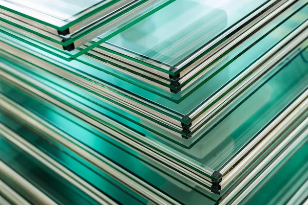 Sheets of Tempered Window Glass — Stock Photo, Image