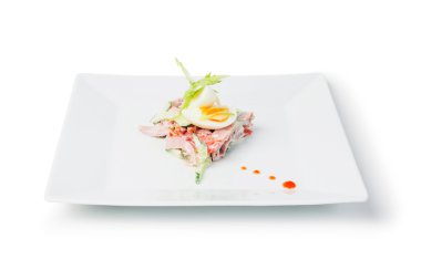 Tabak balık yemek salatası