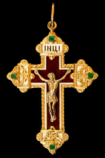 Christliches goldenes Kreuz lizenzfreie Stockbilder