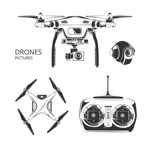 Drone. Elementos para rótulos —  Vetores de Stock