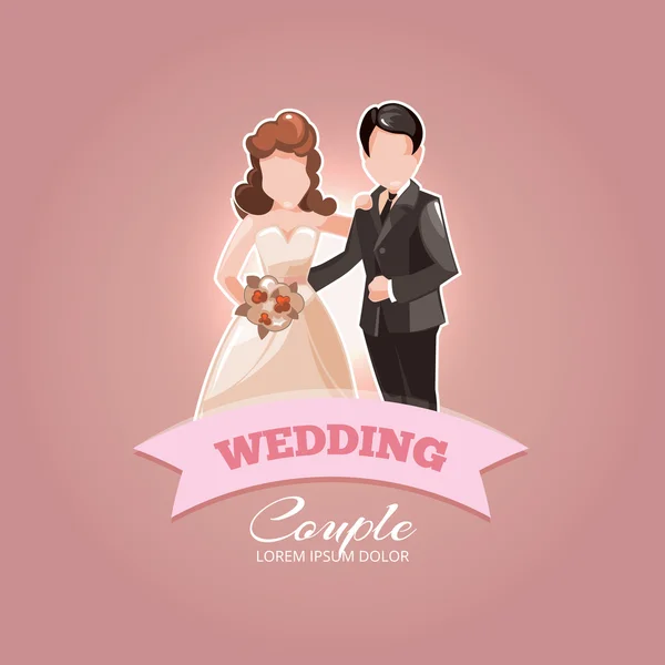 Illustration vectorielle couple mariage. — Image vectorielle