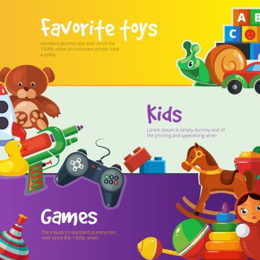 Toys icons for web banners. clipart