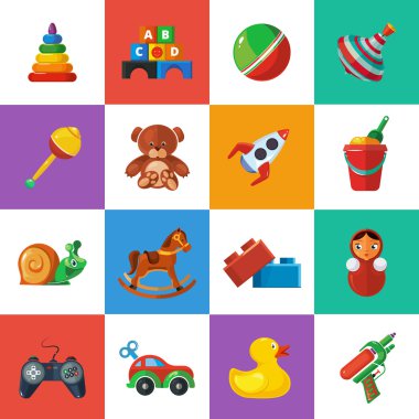 Toys icons for kids isolate on white background. clipart