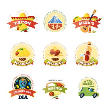 Meksika logo ve rozet tasarım.