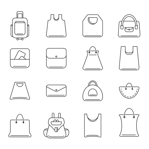 Vektor-Symbole Set von Einkaufstaschen — Stockvektor