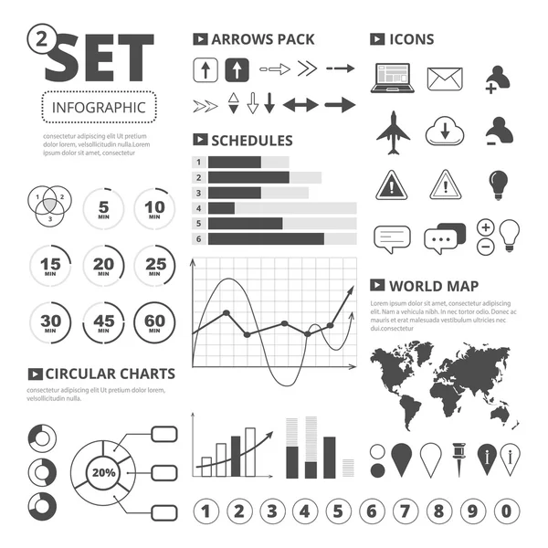 Conjunto grande de elementos infográficos. — Stockvector