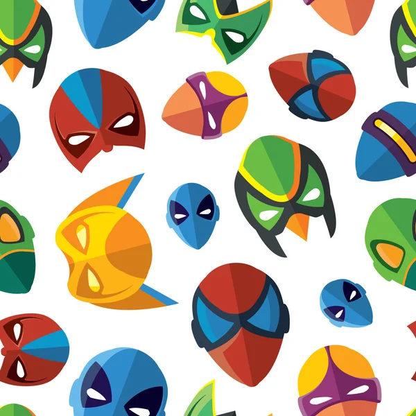 Naadloze patroon van super held maskers in vlakke stijl — Stockvector
