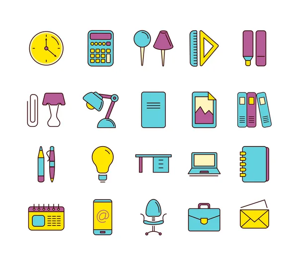 Vector icons set van briefpapier — Stockvector