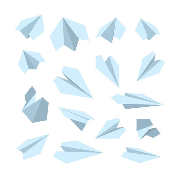 Vector icono conjunto de la colección avión Origami — Vector de stock