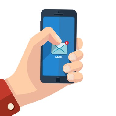 akıllı telefon simgeleri tutan el