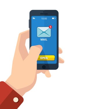 akıllı telefon simgeleri tutan el