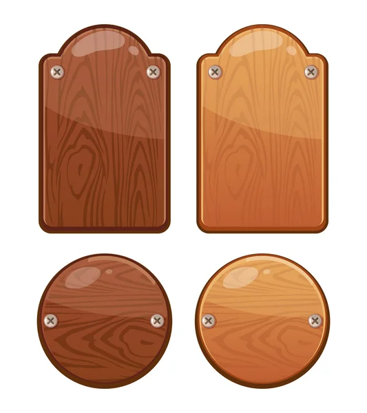 Vector Conjunto de tableros de madera con diferentes formas — Vector de stock