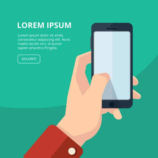 スマート フォンのアイコンを持っている手 — ストックベクタ