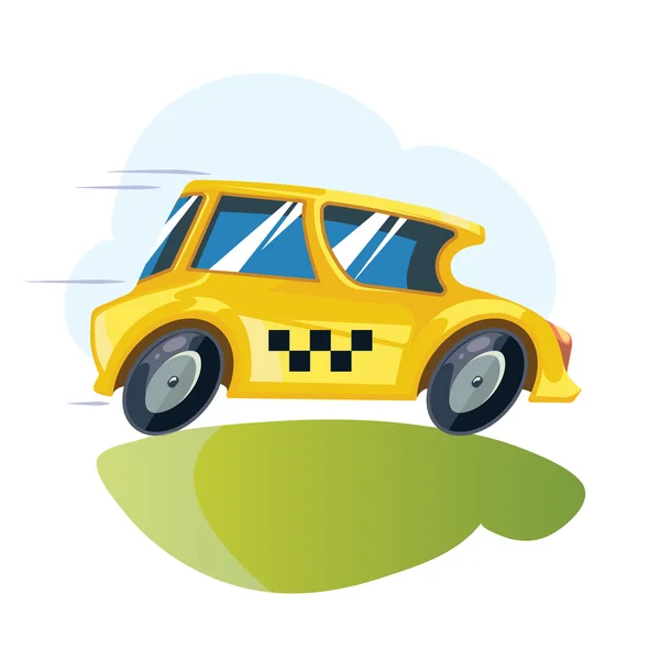 Ilustración vectorial de taxi amarillo coche — Archivo Imágenes Vectoriales