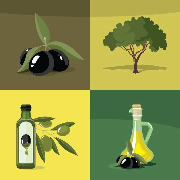 Vector illustraties set van olijven — Stockvector