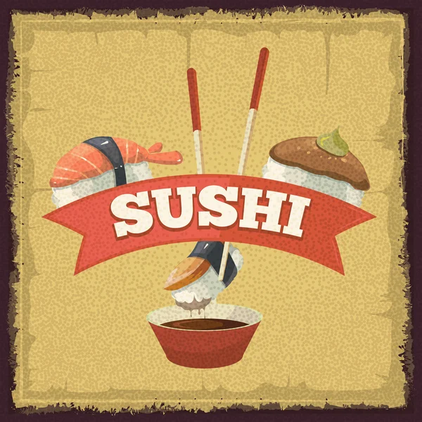 Set de vectores con banderas de sushi — Vector de stock