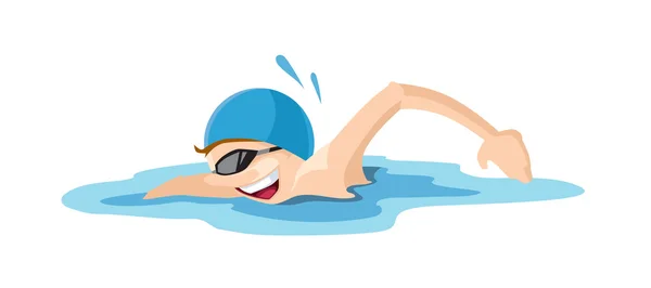 Αγόρια να παίξουν και να κολυμπήσουν στην πισίνα — Διανυσματικό Αρχείο