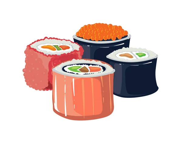 Vektor ditata dengan banner sushi - Stok Vektor