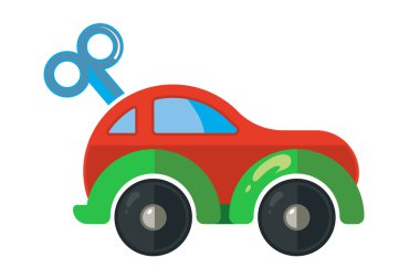 vektör çizimi clockwork çocuklar için küçük araba