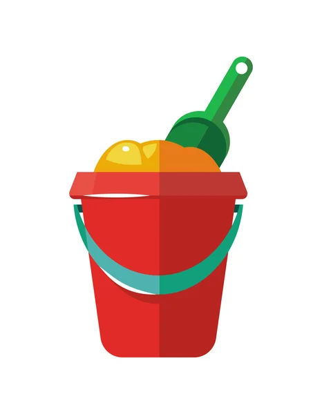 Vectot illustration of Bucket with shovel for childrens — Stock Vector